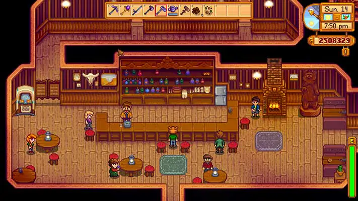 Stardew Valley visão de dentro do salão